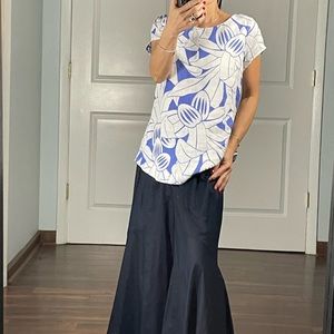 Island Company Floral 100% Linen Top size S